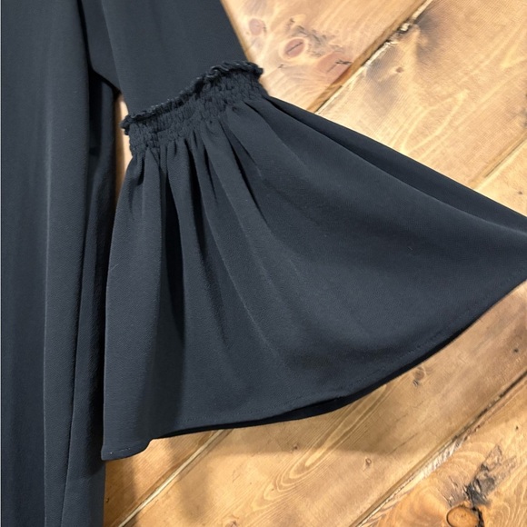 Calvin Klein Black Women's Bell Sleeve Top w/ Gold Accent – Elegant & Versatile - Picture 3 of 5